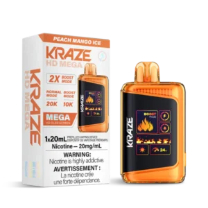 Kraze HD Mega 20k Disposable Vape: Peach Mango Ice(20mL)