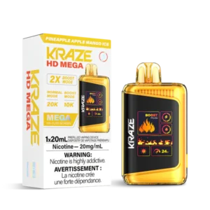 Kraze HD Mega 20k Disposable Vape: Pineapple Apple Mango Ice(20mL)