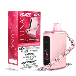 Kraze Luna Disposable Vape: Ruby Peach Watermelon Ice (20mL)