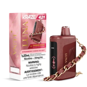 Kraze Luna Disposable Vape: Strawberry Cheese Delight (20mL)